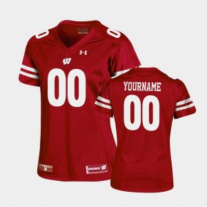 Women's Wisconsin Badgers NCAA #00 Custom Red NCAA Under Armour Stitched College Football Jersey JA31W81ZX